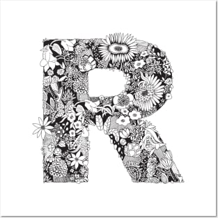 Floral Letter R Posters and Art